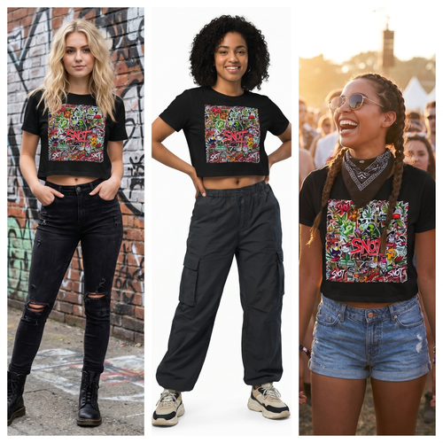 SNOT Girls Graffiti Crop Tee